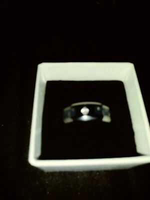 Men's 8MM Dome Tungsten Carbide Ring Wedding Band W/ Blue Carbon Fiber Inlay - Image 1 of 2