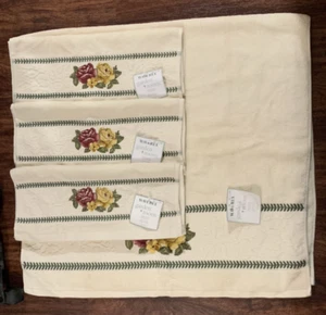 Vtg 2002 Waverly Garden Room Floral Embroidered Bath (1) & Hand Towels (3) NWT - Picture 1 of 11