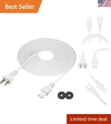 25-Foot Long 2-Prong AC Power Cable for Easy Connectivity with Electronics - Image 1 of 4