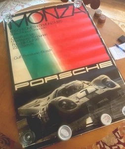 Vintage 1970 Original Porsche Monza Racing Poster  - Picture 1 of 9