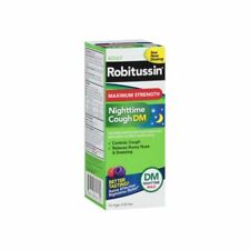 Robitussin Maximum Strength Nighttime Cough Dm, Blue Raspberry, 8 Oz