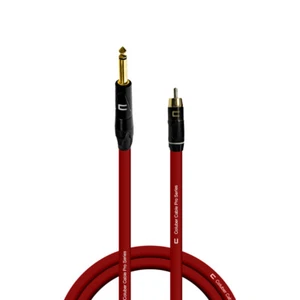 1/4" TS Male to RCA Unbalanced Mono Cable Custom Length, Color Professional Cord - Picture 1 of 18