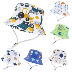 Kids Children Boy Girl Summer Sun Hat Baby Sunhat Bucket Hat Fisherman Cap Color - Picture 1 of 23