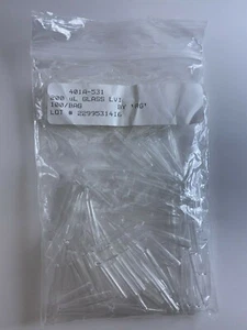 Vidrio de inserción Alltech 200 uL LV (4 x 30 mm) para apertura de frascos 401A-531 paquete de 100 - Imagen 1 de 3
