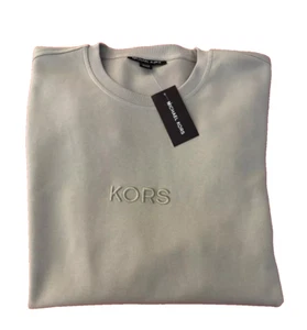 NWT $118 MICHAEL KORS DUNE Tan 3D Stitched KORS Logo Sweatshirt Men's SMALL - Picture 1 of 6