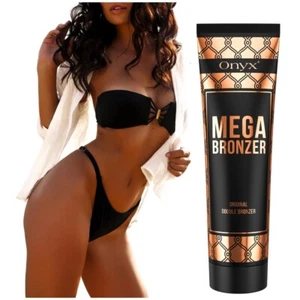 Onyx Mega Bronzer Sunbed Cream Lotion Sunless Tan Anti-Orange Bronzing - Picture 1 of 7