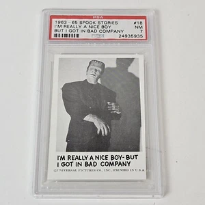 PSA 7 Frankenstein 1963 - 65 Spook Stories #18 1961 Card Nice Boy Horror Monster - Picture 1 of 2
