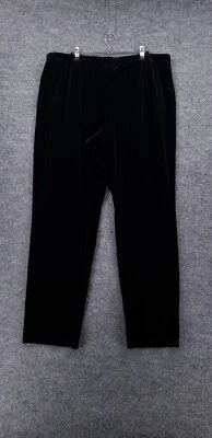 NUEVO Pantalones Ruby Rd para mujer XL negros terciopelo aplastar tiro alto recto elástico Foto 1 de 4