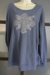 Coral Bay Sweatshirt Top Shirt 2X Lightweight Cut out Design Comfy Cozy - Picture 1 of 5