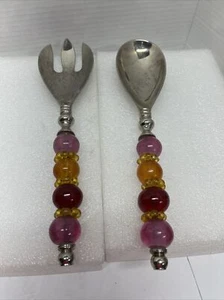 Elegante tenedor y cuchara vintage hechos en la India - niquelados - Imagen 1 de 7