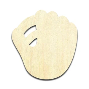 Baseball Mitt Glove Laser Cut Out Unfinished Wood Shape Craft Supply - Picture 1 of 6