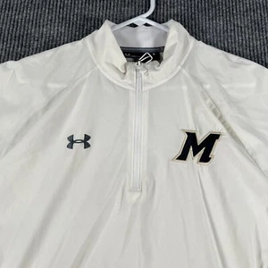 Missouri Tigers Mizzou Mens Jacket Medium White Under Armour Baseball 1/4 Zip - Picture 1 of 13
