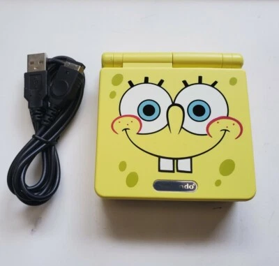 spongebob yellow Nintendo Game Boy Advance GBA SP IPS v2 System 10 level AGS 101 - Image 1 of 2