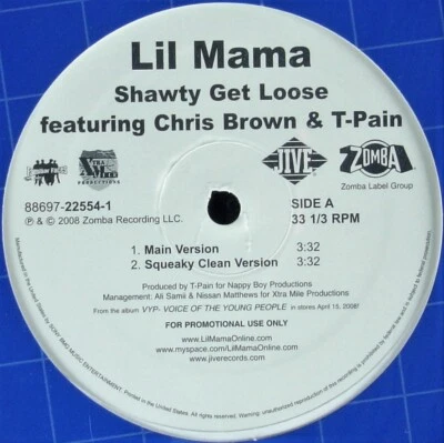 LIL MAMA / CHRIS BROWN / T-PAIN "SHAWTY GET LOOSE" 2008 VINYL 12" PROMO *SEALED* Foto 1 de 4