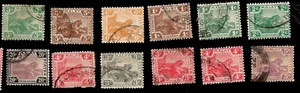 1930s WildCats Jumping Tiger British Malaya Stamps - Picture 1 of 1