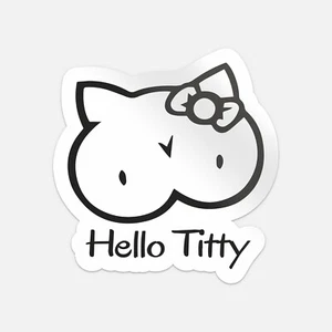 Calcomanía de vinilo parachoques de coche Hello Titty Meme - Imagen 1 de 1