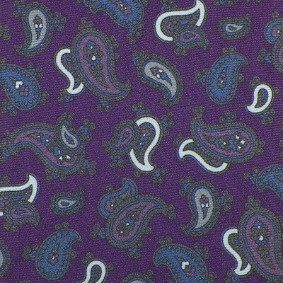 Corbata de seda PAISLEY PAL ZILERI para hombre púrpura gris azul amatista azul pálido Italia usada en excelente estado Foto 1 de 3