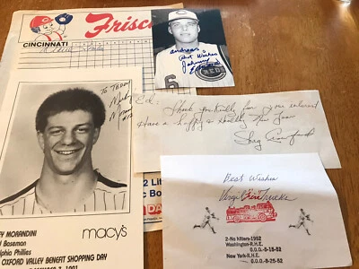 批量 5 件 美国职棒大联盟 棒球亲笔签名 Shag Crawford、VIRGIL TRUCKS、Johnny Edwards ++ — 第 1/4 张图片