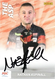 DARTS: NATHAN ASPINALL 'THE ASP' SIGNED PDC PANINI TRADING CARD+COA **PROOF** - Picture 1 of 2
