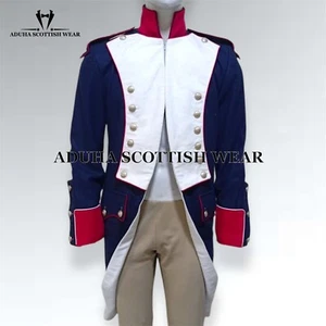 New Men's Blue Reproduction French Napoleonic Uniform Blue Wool Coat Quick Ship - Picture 1 of 5