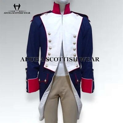 New Men's Blue Reproduction French Napoleonic Uniform Blue Wool Coat Quick Ship - Image 1 of 4