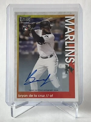 2022 Topps Archives Snapshots Bryan De La Cruz RC AUTO #48 Marlins - Image 1 of 2