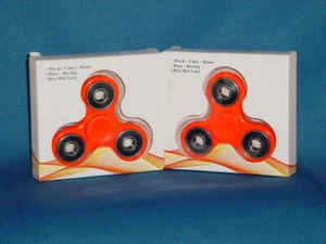 FIDGET HAND SPINNERS Set of 2 ORANGE High Quality Low Noise BRAND NEW IN BOX - Picture 1 of 2