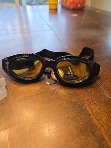 Chapel Black G-902 Goggles w/Night Driving Lens - G-902BK/ND - Picture 1 of 4