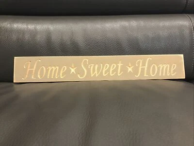 Rustic Primitive Country Engraved Wood sign "Home Sweet Home" Tan - Image 1 of 4