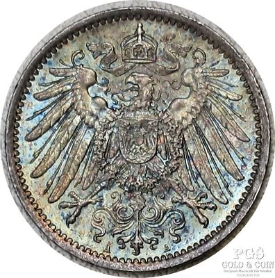 1915A Germany 1 Mark with Toning German Empire 20789 - Image 1 of 2