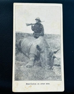 Fotografías antiguas postal 1907 África Safari Caza Rinoceronte RPPC - Imagen 1 de 4