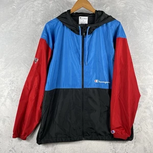 Champion Jacket Men's XL Red Blue Colorblock Logo Windbreaker Full Zip Pullover - Picture 1 of 8