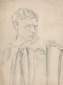 Henry Clarence Whaite (1895-1978) Pencil Drawing - Self Portrait - 20th Century - Picture 1 of 2