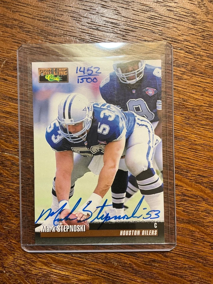 1995 Classic💥Mark Stepnoski💥 Pro Line Authentic Autograph /1500 Cowboys/Oilers - Image 1 of 2