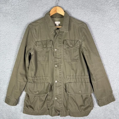 J Crew Military Field Jacket Men's Medium Green Pockets Cotton Outdoor - Image 1 of 4
