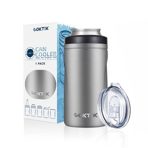 COKTIK 5 in 1 Insulated Can Cooler, Doublae Wall Slim Can Cooler for 12 oz Re... - Picture 1 of 9