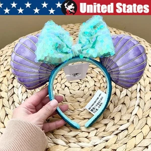 Disney Parks Minnie Ears Party Mermaid Ariel Purple Iridescent Headband ๐ - Picture 1 of 7