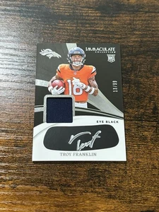 2024 Immaculate Troy Franklin Eye Black Patch Auto /99 DENVER BRONCOS RPA - Picture 1 of 2