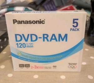 PANASONIC DVD-RAM 120 MINS 4.7GB 5 PACK NEW AND SEALED - Afbeelding 1 van 2