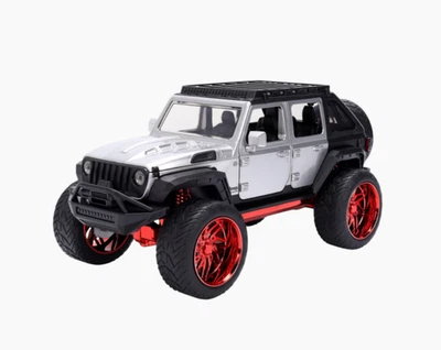 1:24 2023 Jeep Wrangler -- Grey w/Red Wheels -- JADA: Pink Slips - Image 1 of 4
