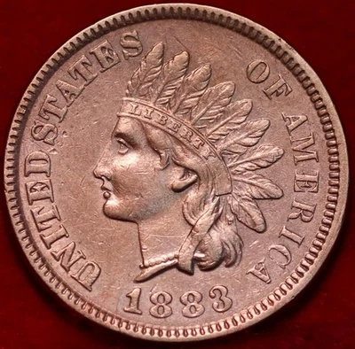 🇺🇸 Uncirculated Red 1883 Philadelphia Mint Indian Head Cent USA - Image 1 of 2