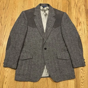 Pendleton Jacket Blazer Mens 42 Western Suit Sport Coat Wool Suede Vtg *READ* - Picture 1 of 11