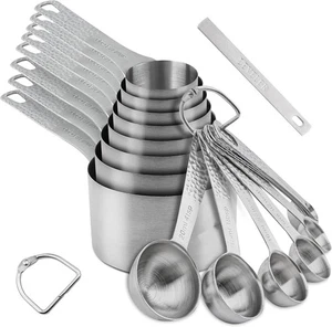Messbecher und Löffel Set, 18 Stück 18/8 Edelstahl Messbecher a... - Bild 1 von 8