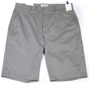 Men's CALVIN KLEIN Gray Grey Elegant Flat Front Lightweight Shorts 32 NWT NEW! - Picture 1 of 5