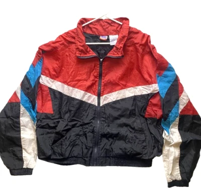 Vintage Athletic Works Jacket Adult Extra Large Nylon Oversized Windbreaker Mens - Image 1 of 4