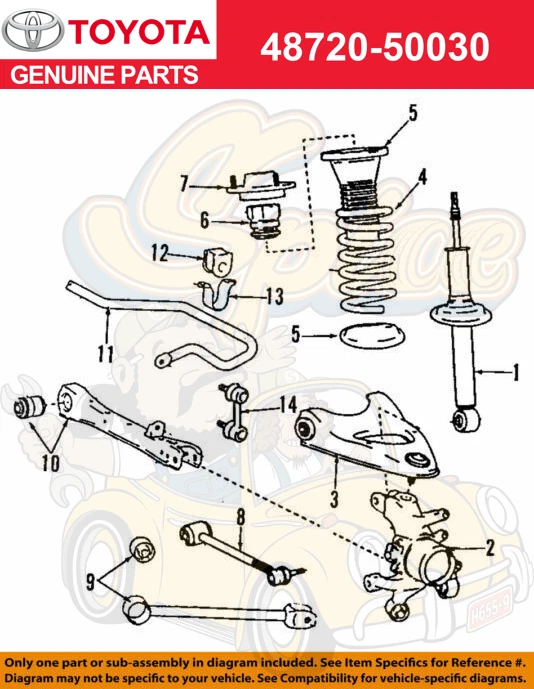 Toyota Genuine 1997-2000 Lexus LS400 ARM ASSY, REAR SUSPENSION, NO.1 LH - Imagem 1 de 1