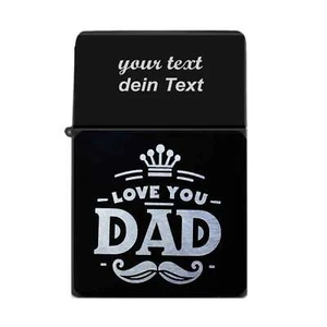 Vatertag Feuerzeug mit Gravur personalisierte Geschenkidee love you dad - Picture 1 of 7
