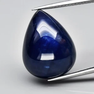 16.98ct 17.5x13.3mm Pear Cabochon Blue Sapphire Gemstone Thailand Heated, Big! - Picture 1 of 4