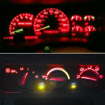14 Bright Red LED Bulbs For 1992-1999 Chevrolet Trucks Gauge Cluster & AC Cntrls - Image 1 of 4