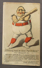 H804-7A PUT IT THERE 1880's Victorian advertising Trade Card baseball